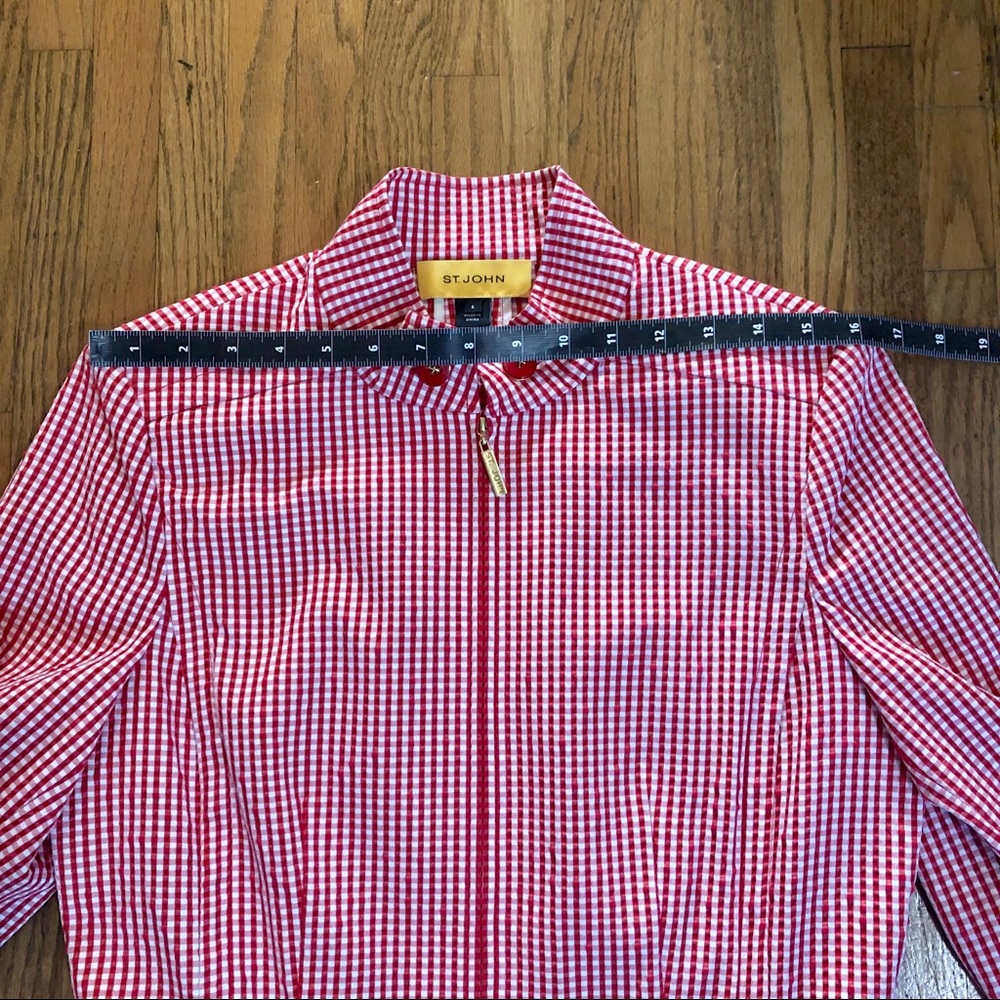 St. John Gingham Suit Jacket Size 6 - Picture 6 of 8